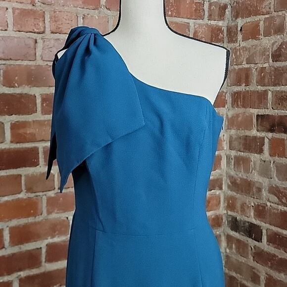 Dress the Population Tiffany One-Shoulder Midi Dress in Peacock Blue  XXL - Picture 3 of 16